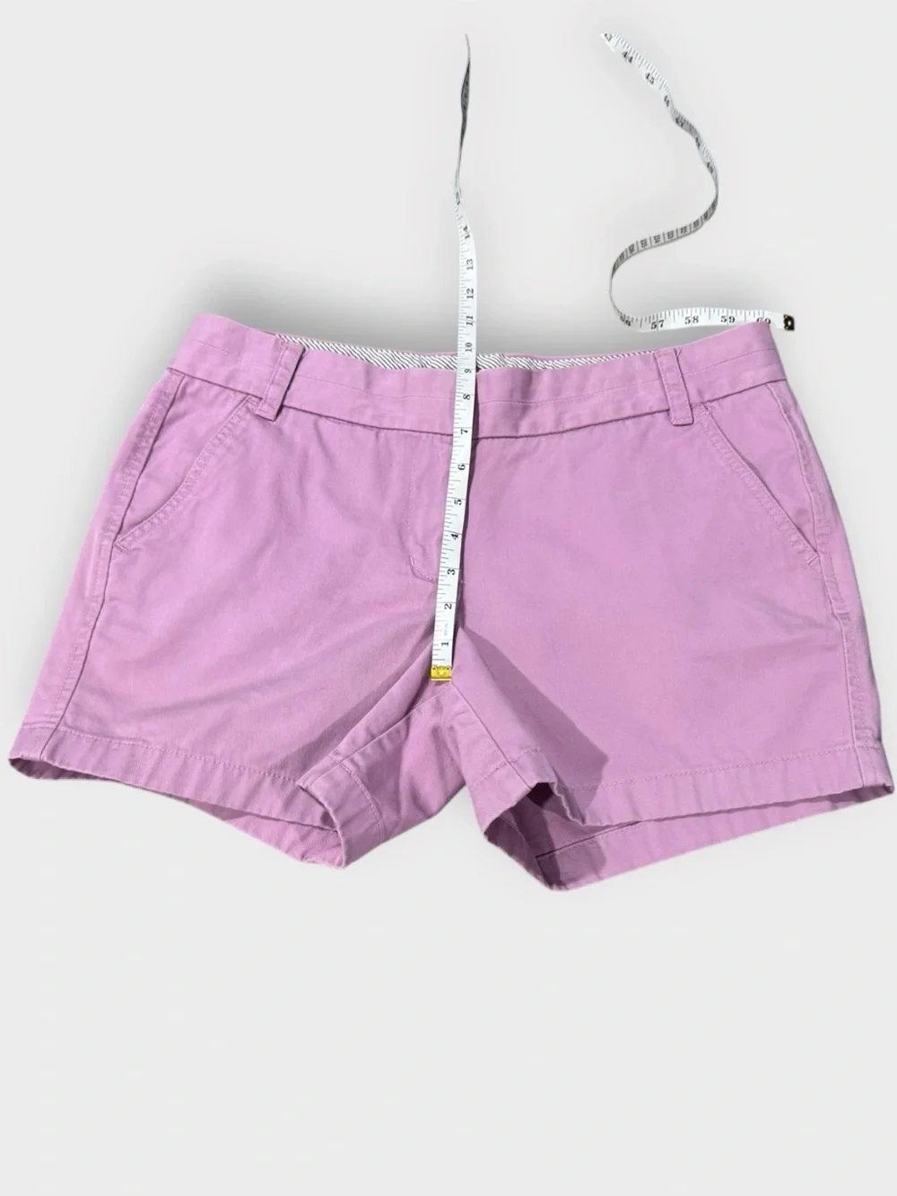 J. Crew Lilac Pink ‘City Fit’ Chino Shorts size 8 Medium 4” Preppy Girlie